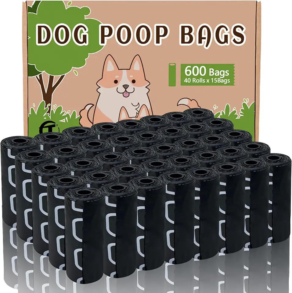 AiTodos 600 Pieces Dog Poop Bag Black