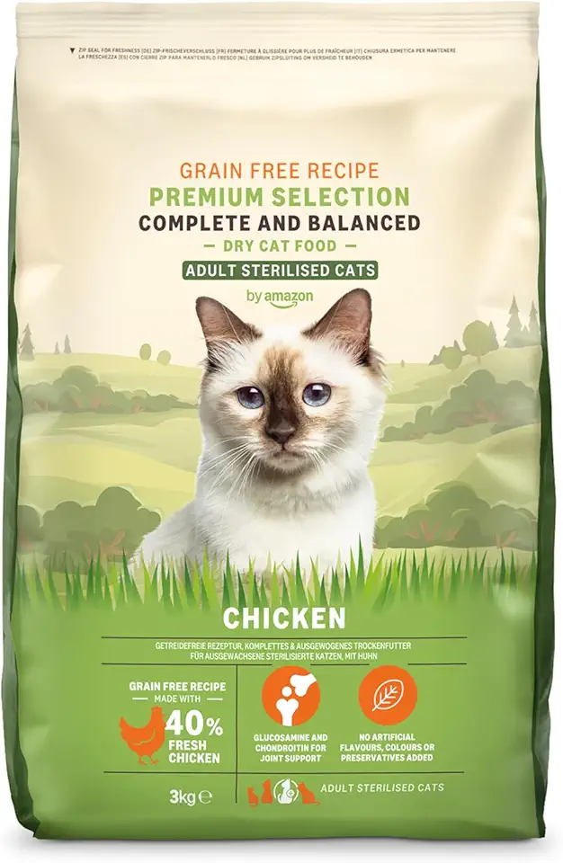 Croquettes Amazon sans céréales chat stérilisé poulet frais 3kg