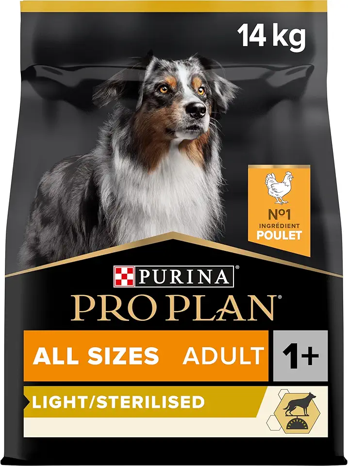 PURINA PRO PLAN Light/Sterilized Adult Dog All Sizes Protein Dry Food Chicken Promotes Weight Management Bag 14 kg