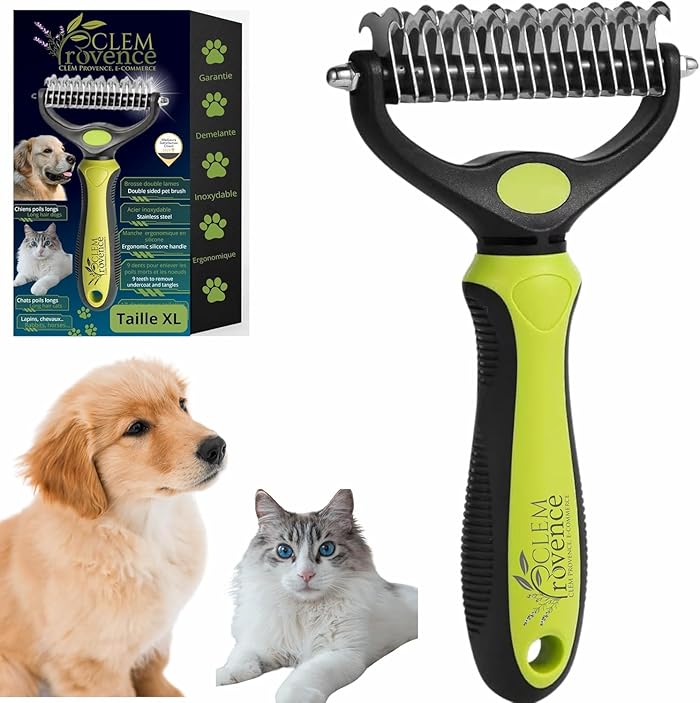 Double blade detangling brush: efficace sur les poils longs?