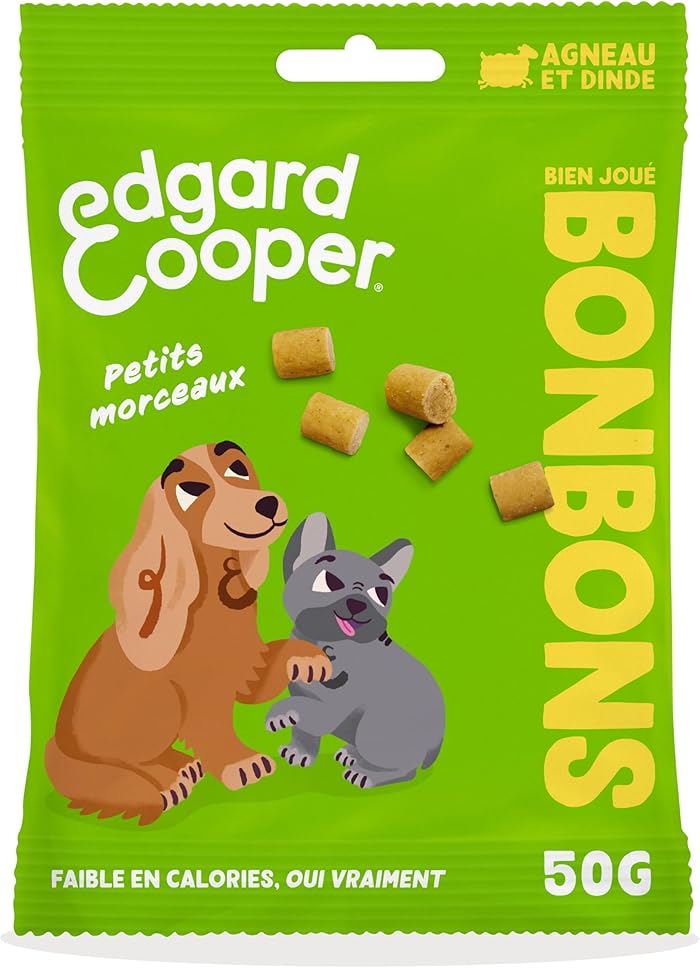 Edgard & Cooper Dog Treats Small Natural Candies for Adult Dogs, Ceral-Free, Pack of 1 x 50, Lamb & Turkey