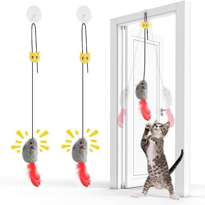 FYNIGO Jouet Chat Interactif Souris Suspendue