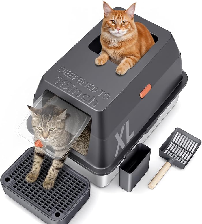 Gimars 3 in 1 Stainless Steel Cat Litter