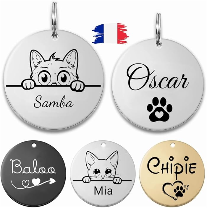 GEMOLIA Médaille personnalisée pour chien et chat - Gravure Laser En France