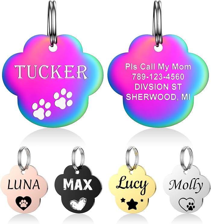 YEHANTI Dog Tag with Personalised Engraving