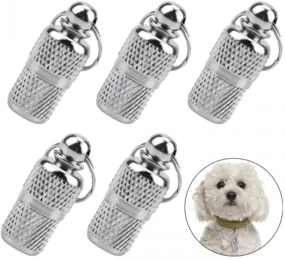 Pack de 5 tubes d’identification pour animaux : chiens, chats