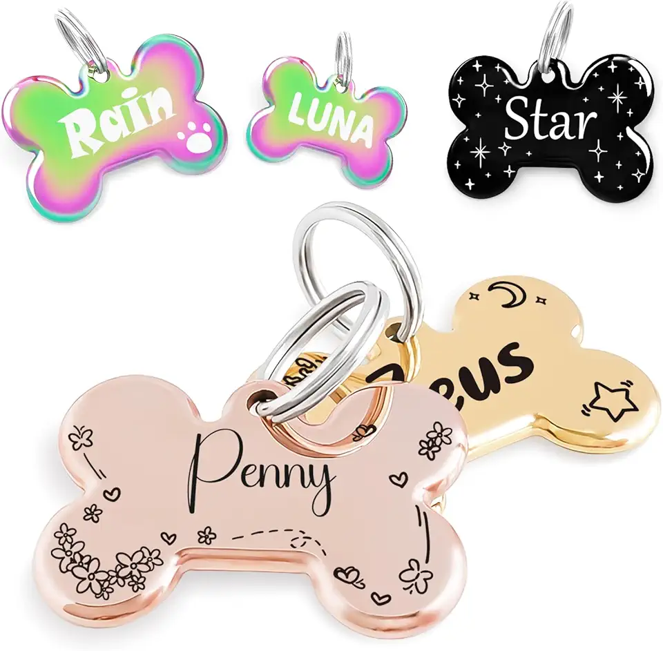 Artistic Flower Wreath Design Address Holder Dog Tag
