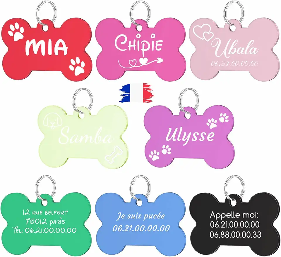 GEMOLIA Dog tag gravure laser personnalisée