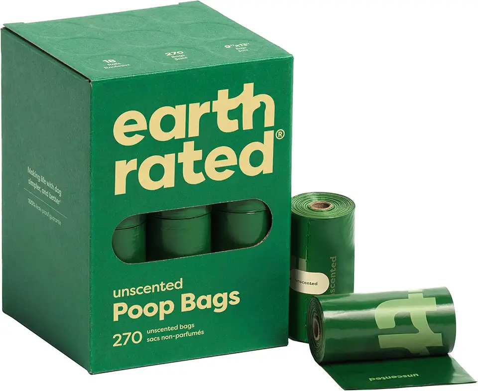 Earth Rated Dog Poo Bags Dry Bags Extra Thick Dog Poop Bags Refills in Rolls Fragrance Free 270 Bags