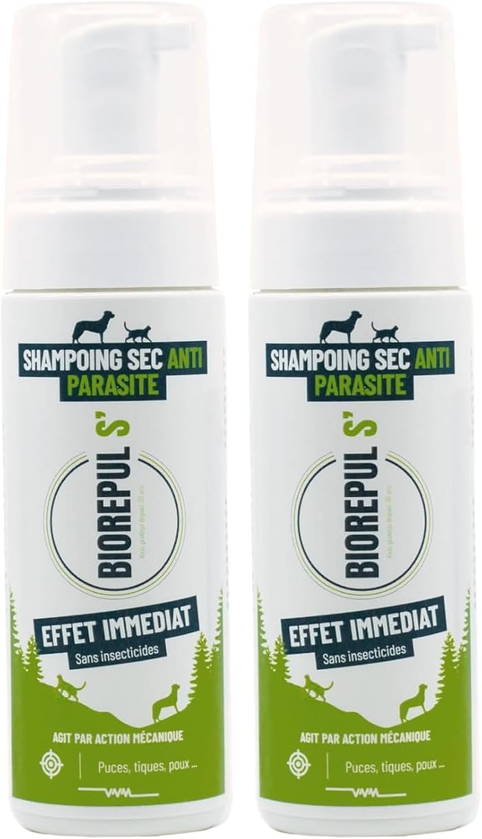 Veto Dry Anti-Parasite Shampoo for Dogs/Cats 150 ml (Pack of 2)